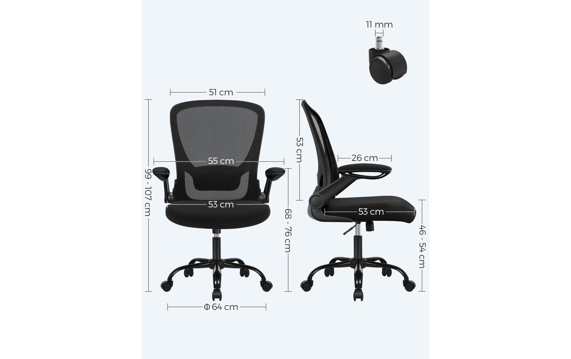 Songmics Bürostuhl – 120 kg, schwarz
