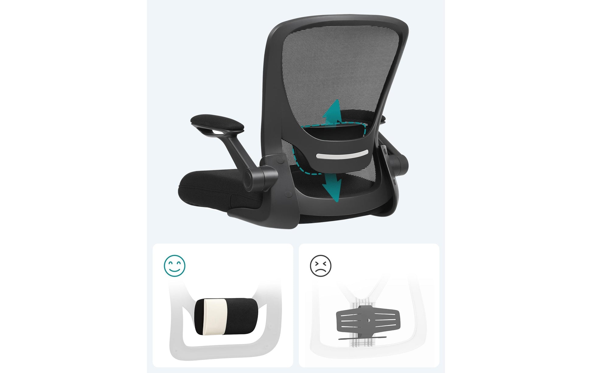 Songmics Bürostuhl – 120 kg, schwarz
