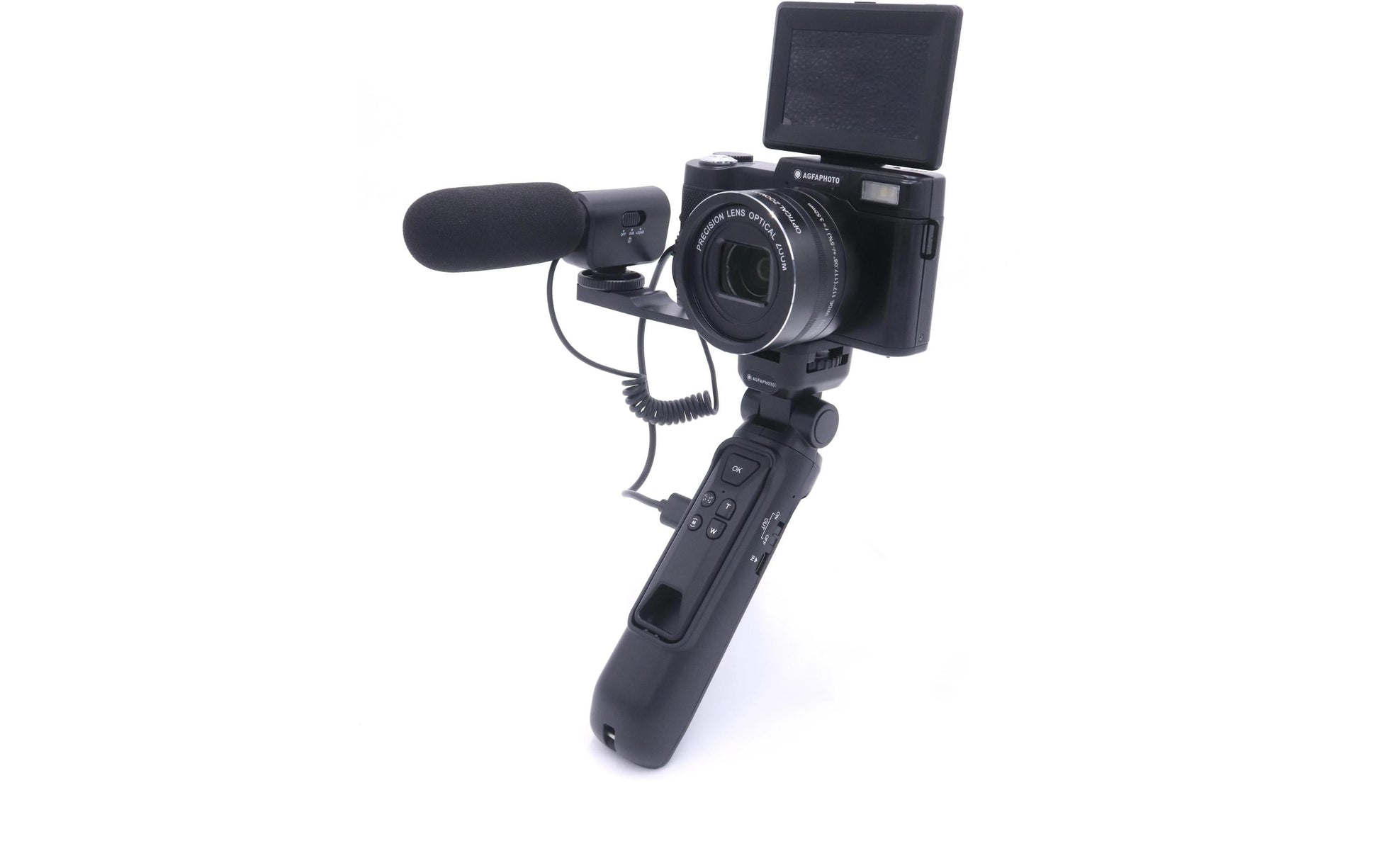 AgfaPhoto VLG4KOPT – Kompaktkamera, 24 MP, 4K 60 fps, 5× optischer Zoom, Schwarz