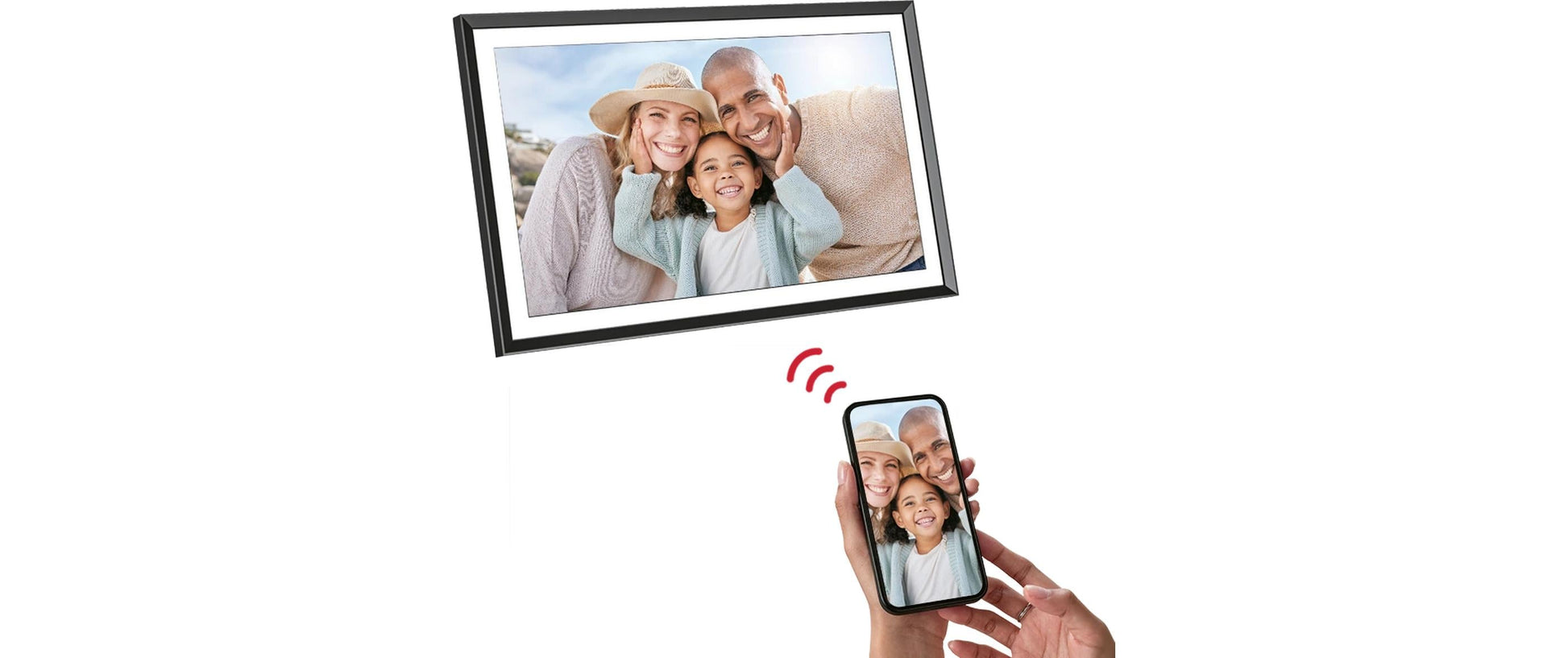AgfaPhoto APF1560WiFi Digitaler Bilderrahmen – 1920 × 1080 (Full HD), IPS – WLAN, USB-C – microSD – Schwarz