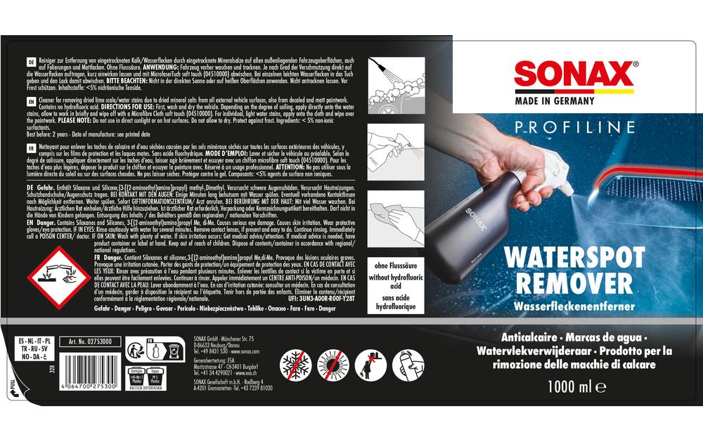 Sonax PROFILINE Wasserflecken-Entferner – für Auto & Metall – 1 l – 1 Stk.