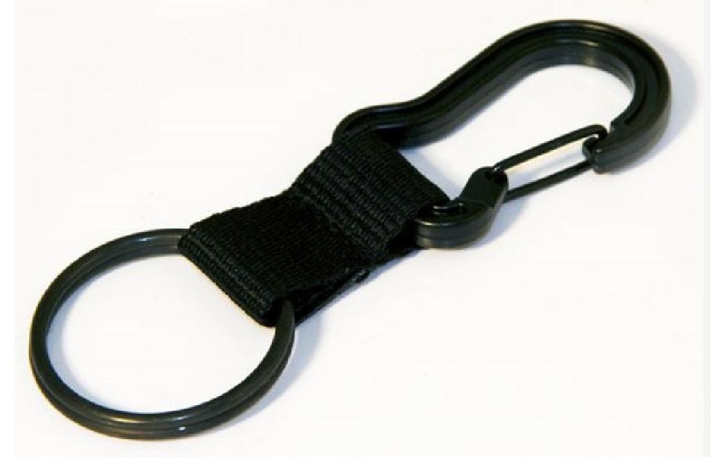Key-bak Schlüsselring KB 8200 – mit Karabiner, Nylon, Schwarz