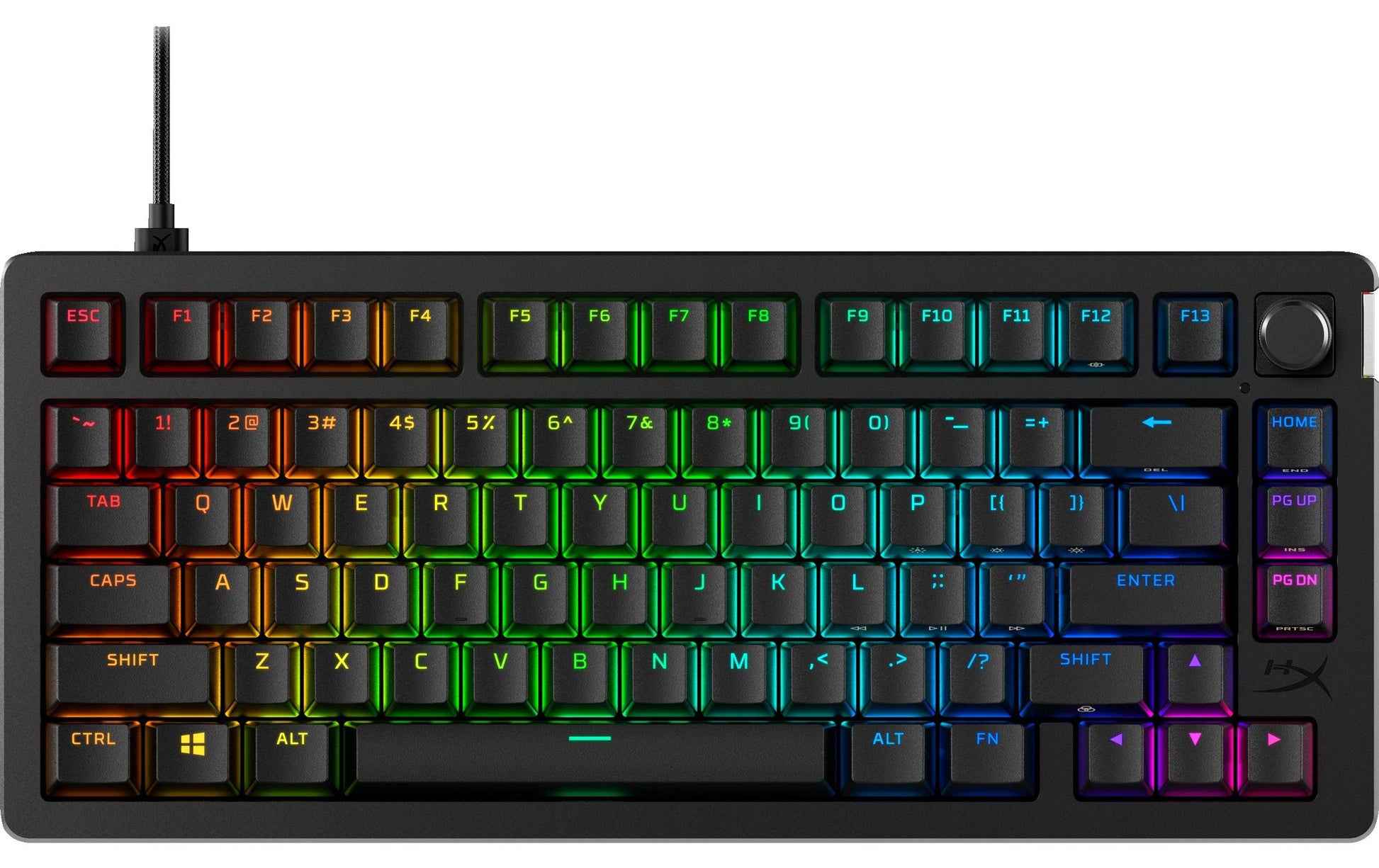 HyperX Alloy Rise 75 – Tastatur, kabelgebunden (USB-A), CH-Layout (DE-CH), 75%, mechanisch (HyperX Linear)