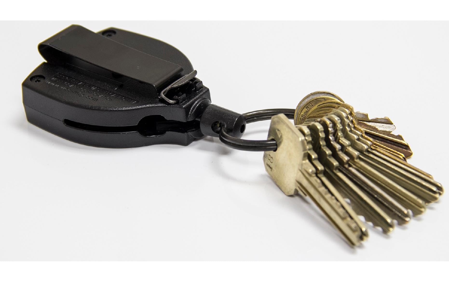 Key-bak Ausweishalter-Jojo KB Super 48 Plus – mit Gürtelclip, für Linkshänder, Kunststoff, Schwarz
