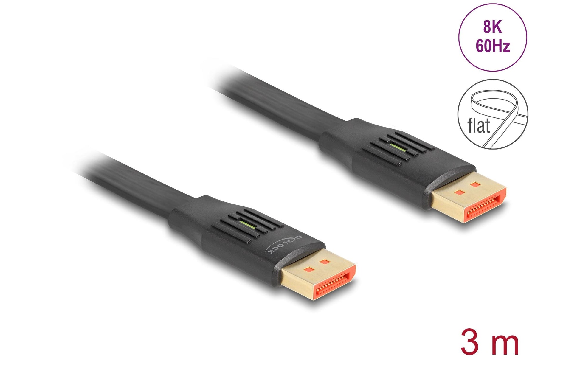DeLOCK DisplayPort Kabel (DP–DP) DP 1.4 8K 60 Hz – 3 m – HDR