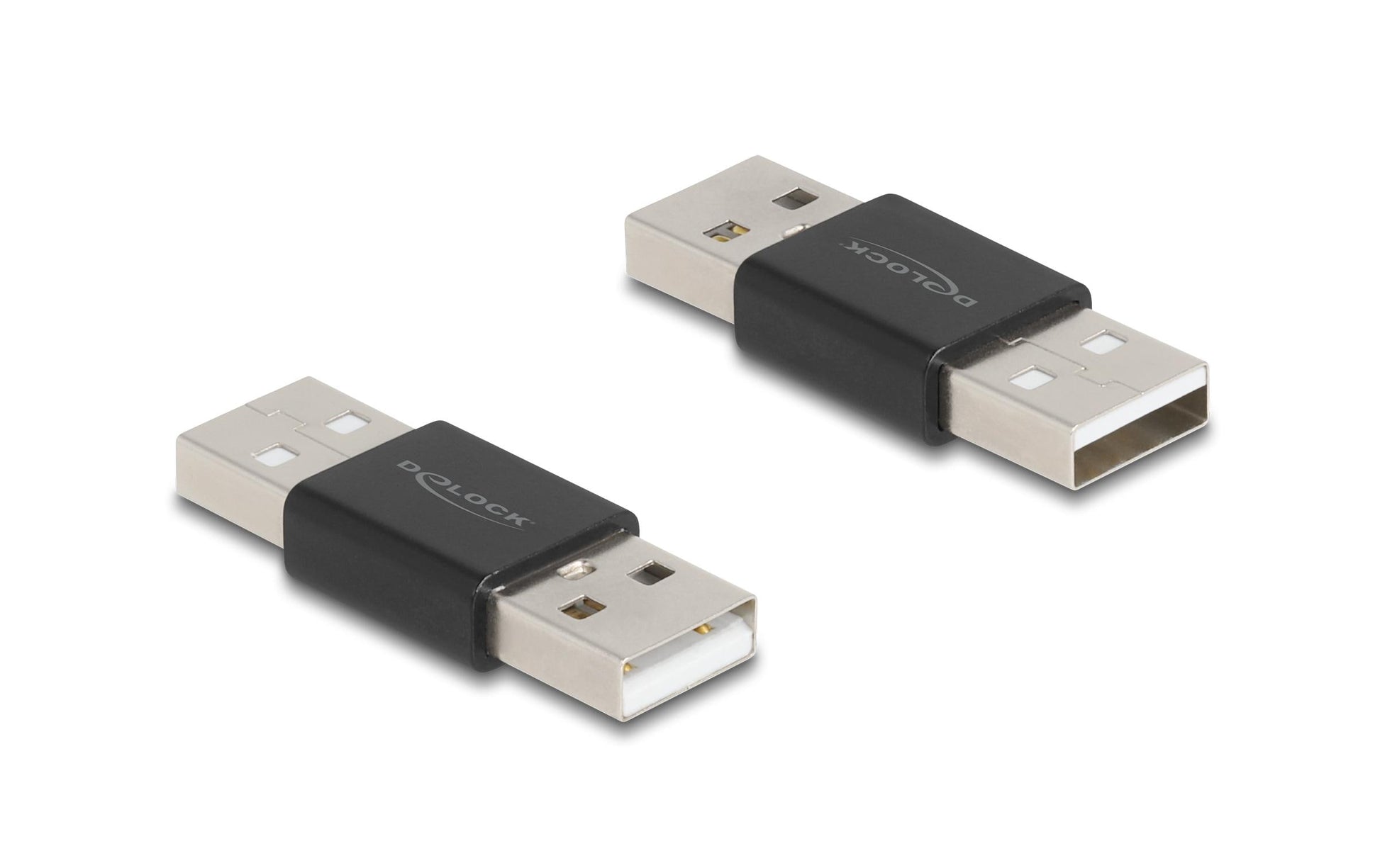 DeLOCK USB-Adapter USB-A auf USB-A – USB 2.0 (480 Mbit/s) – Metallverstärkt – Schwarz