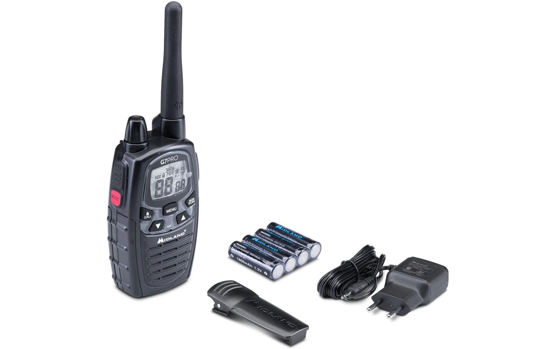 Midland G7 Pro – Funkzubehör, Funkgerät, 446 MHz, Schwarz, 2er-Set