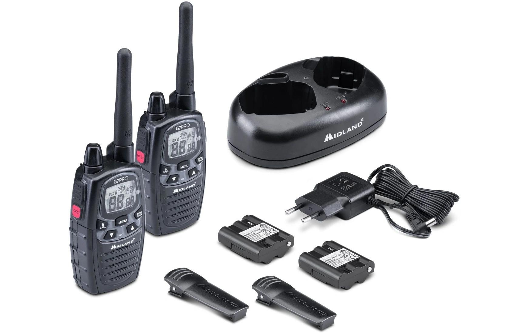 Midland G7Pro Twin – Funkgerät, PMR, 446 MHz, Schwarz