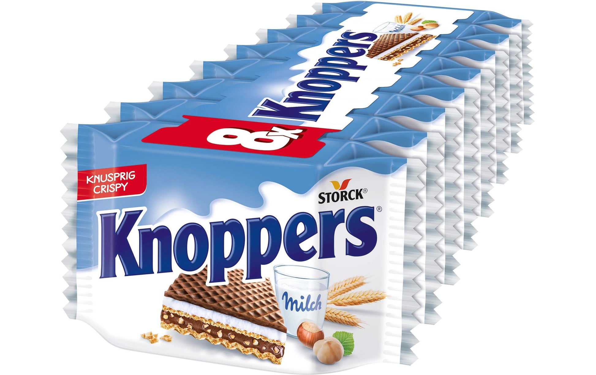 STORCK Knoppers Waffelgebäck – Haselnuss – 8 × 25 g