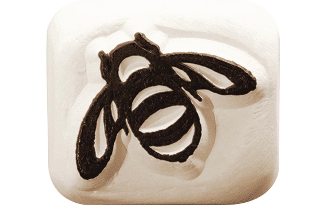 LaDot Stempel – Biene – Stein – 22 × 22 mm – Weiss