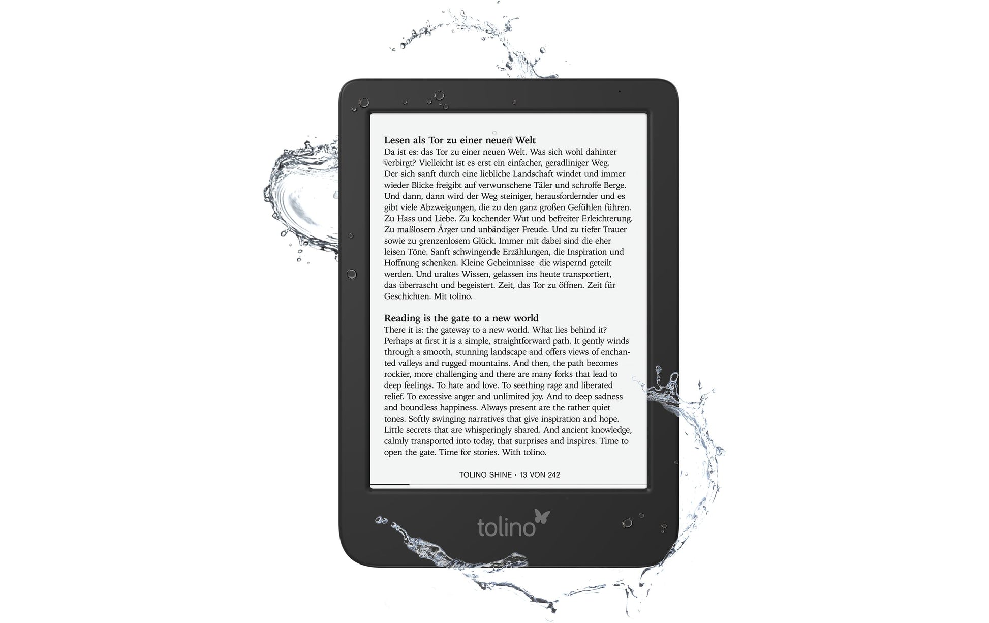 Tolino Shine 5 – 6" E-Ink Carta 1300, 16 GB, IPX8, Schwarz