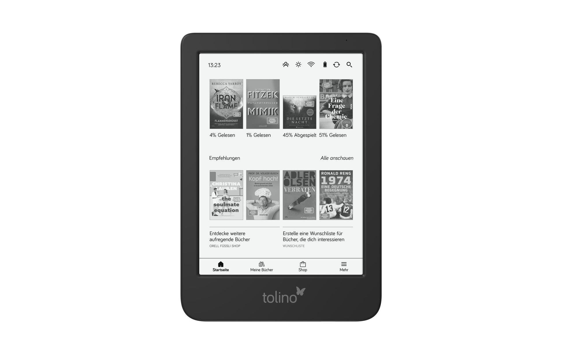 Tolino Shine 5 – 6" E-Ink Carta 1300, 16 GB, IPX8, Schwarz