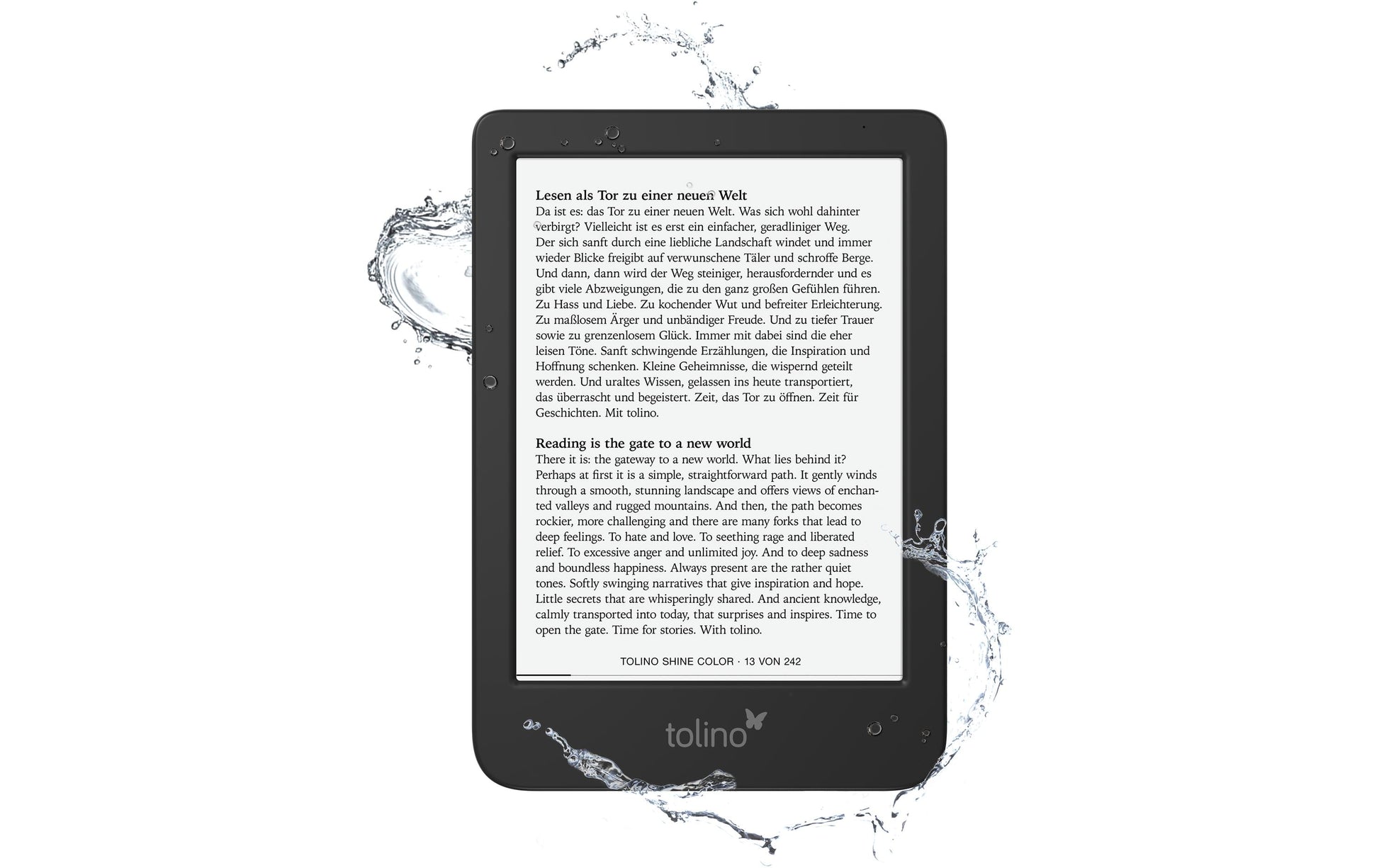 Tolino Shine Color – 6" E-Ink Carta Farbdisplay, 16 GB, IPX8, Schwarz