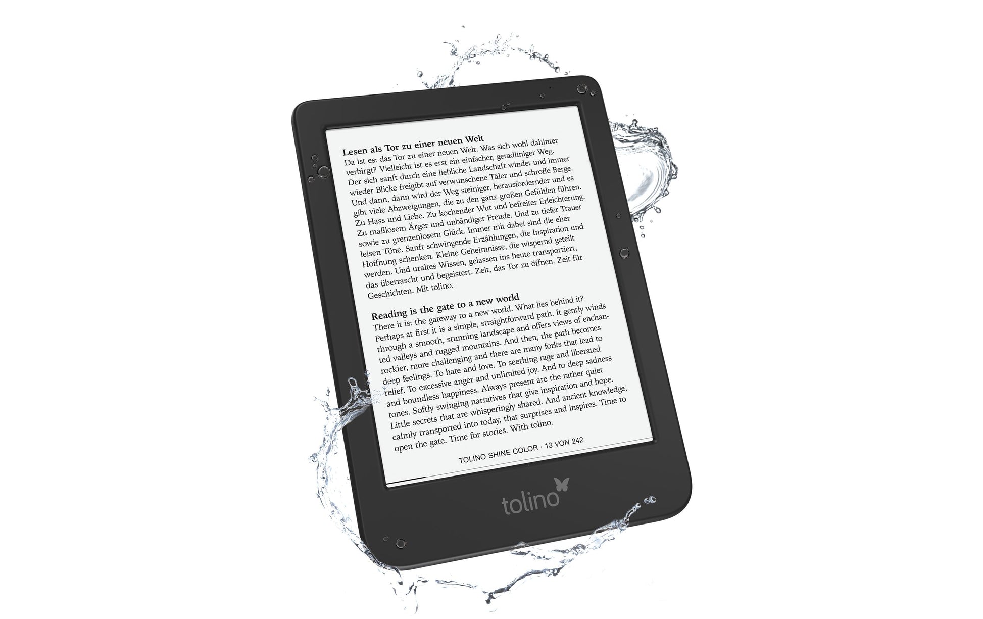 Tolino Shine Color – 6" E-Ink Carta Farbdisplay, 16 GB, IPX8, Schwarz