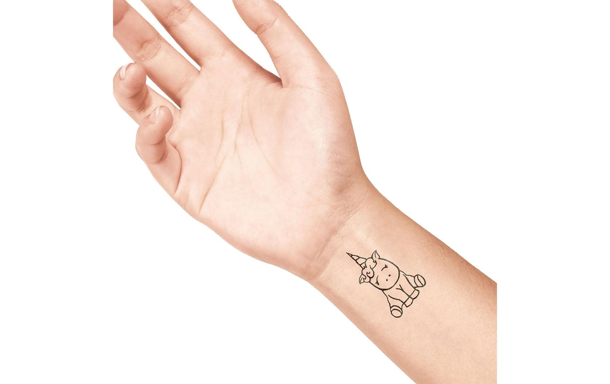 LaDot Tattoostempel Einhorn – Weiss – 25 × 50 mm – Stein – 1 Stk