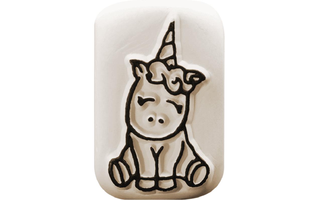 LaDot Tattoostempel Einhorn – Weiss – 25 × 50 mm – Stein – 1 Stk