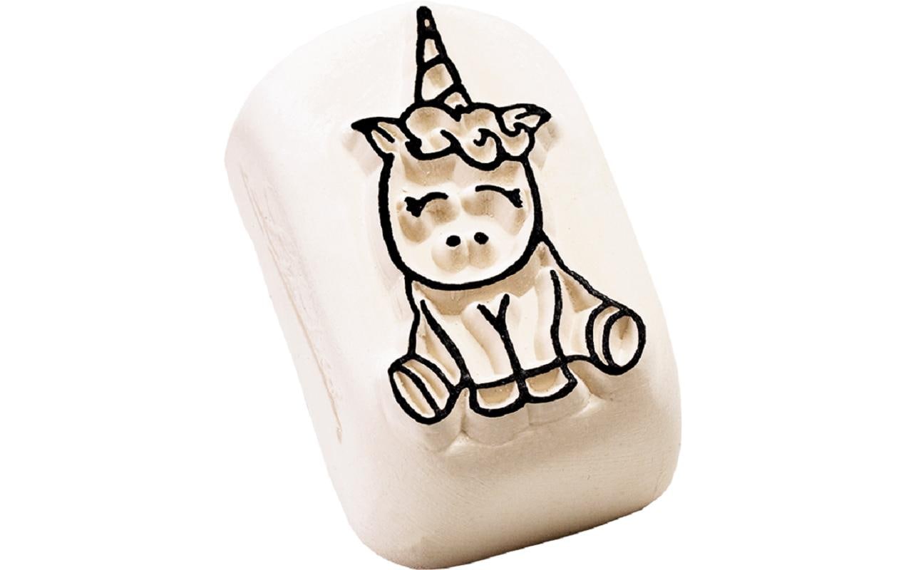 LaDot Tattoostempel Einhorn – Weiss – 25 × 50 mm – Stein – 1 Stk