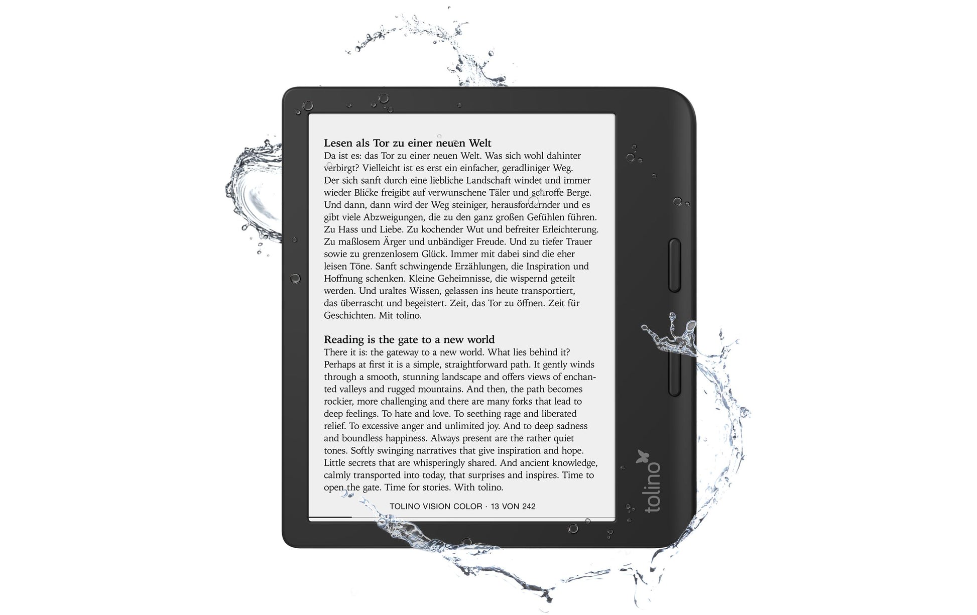 Tolino Vision Color – 7" E-Ink Kaleido, 32 GB, IPX8, Schwarz