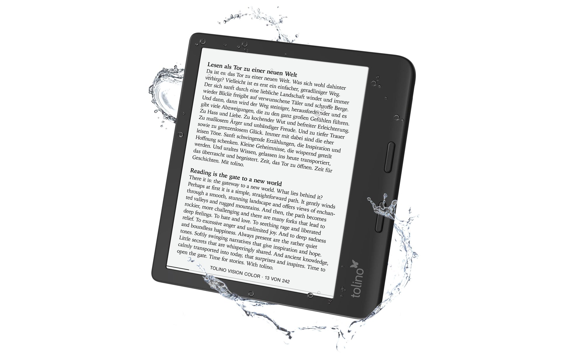 Tolino Vision Color – 7" E-Ink Kaleido, 32 GB, IPX8, Schwarz