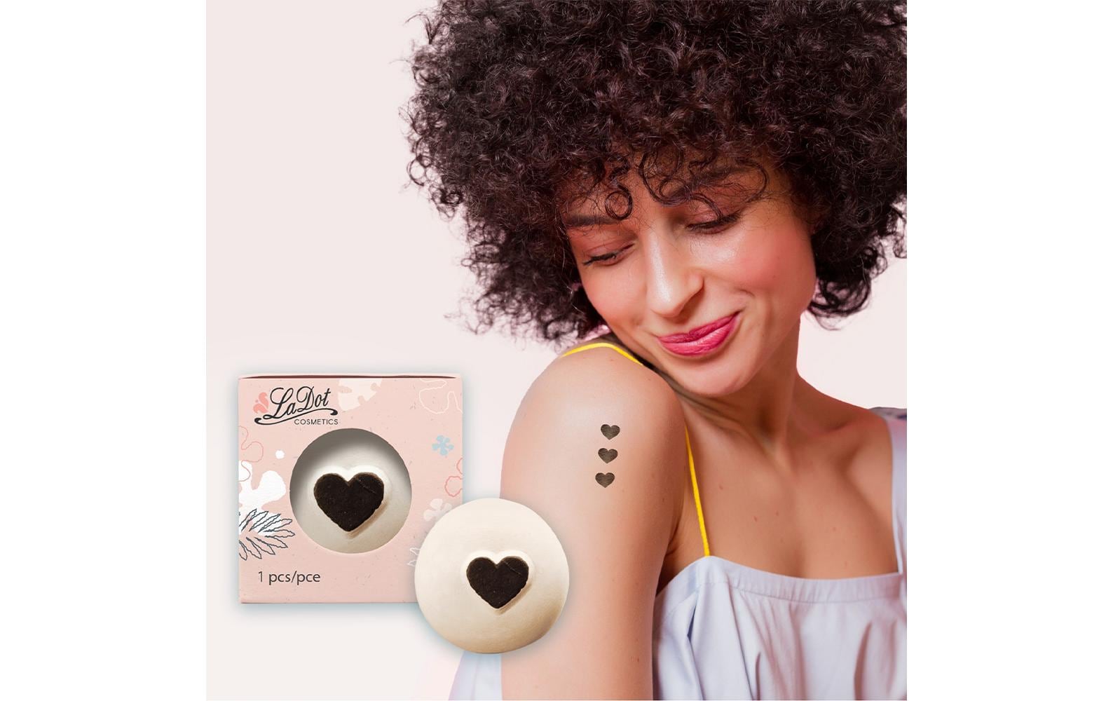 LaDot Tattoostempel Herz – 2,2 × 2,2 cm – Stein