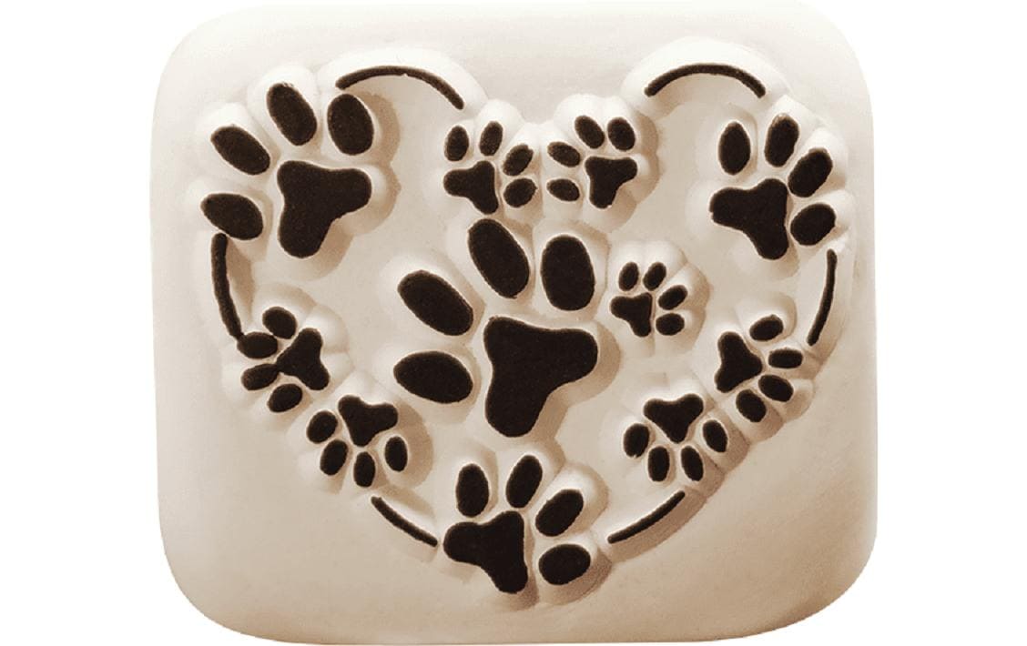 LaDot Tattoostempel Katzenpfote – 4 × 5 cm – weiss – Stein