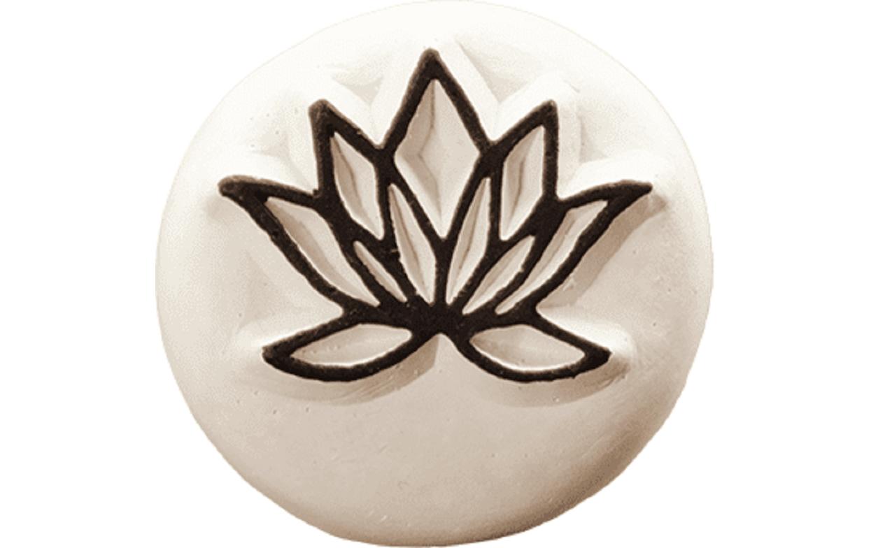 LaDot Stempel – Lotusblume – Stein – 22 × 22 mm – Weiss
