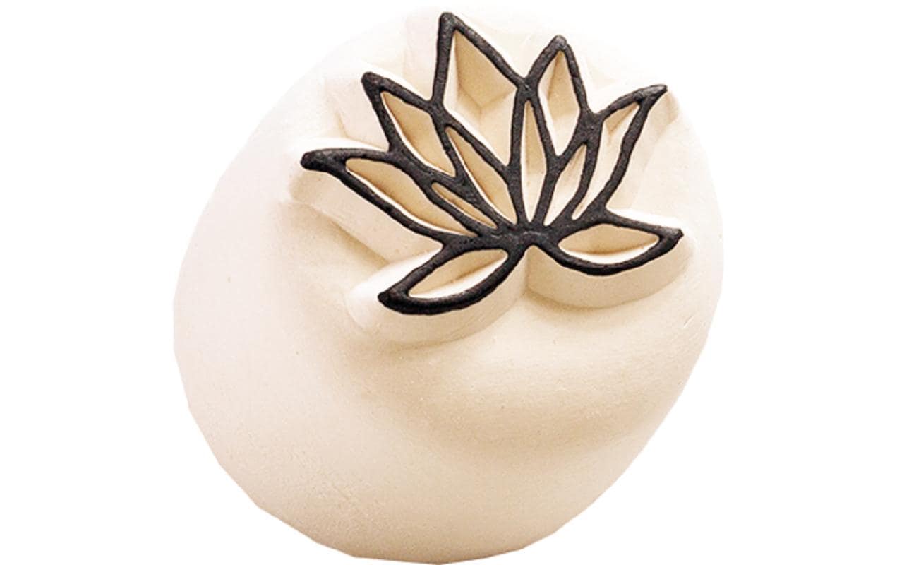 LaDot Stempel – Lotusblume – Stein – 22 × 22 mm – Weiss