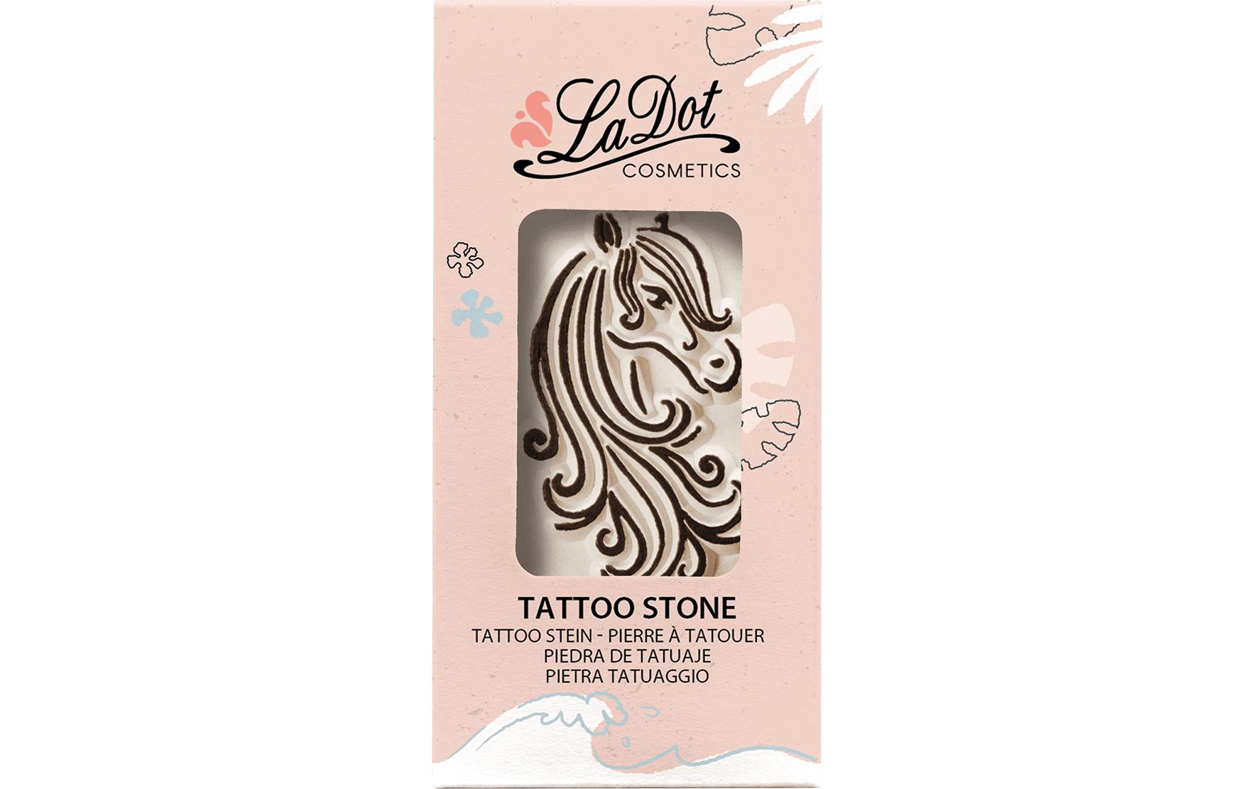 LaDot Tattoostempel M251 – Pferd, Medium – Weiss – Stein
