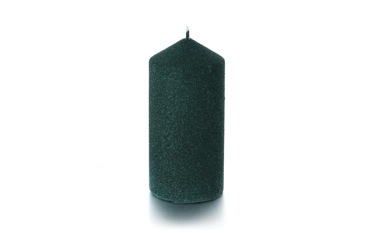 Balthasar Zylinderkerze – Ø 7 × 14 cm – Paraffin, Dunkelgrün, 1 Stück, 48 h