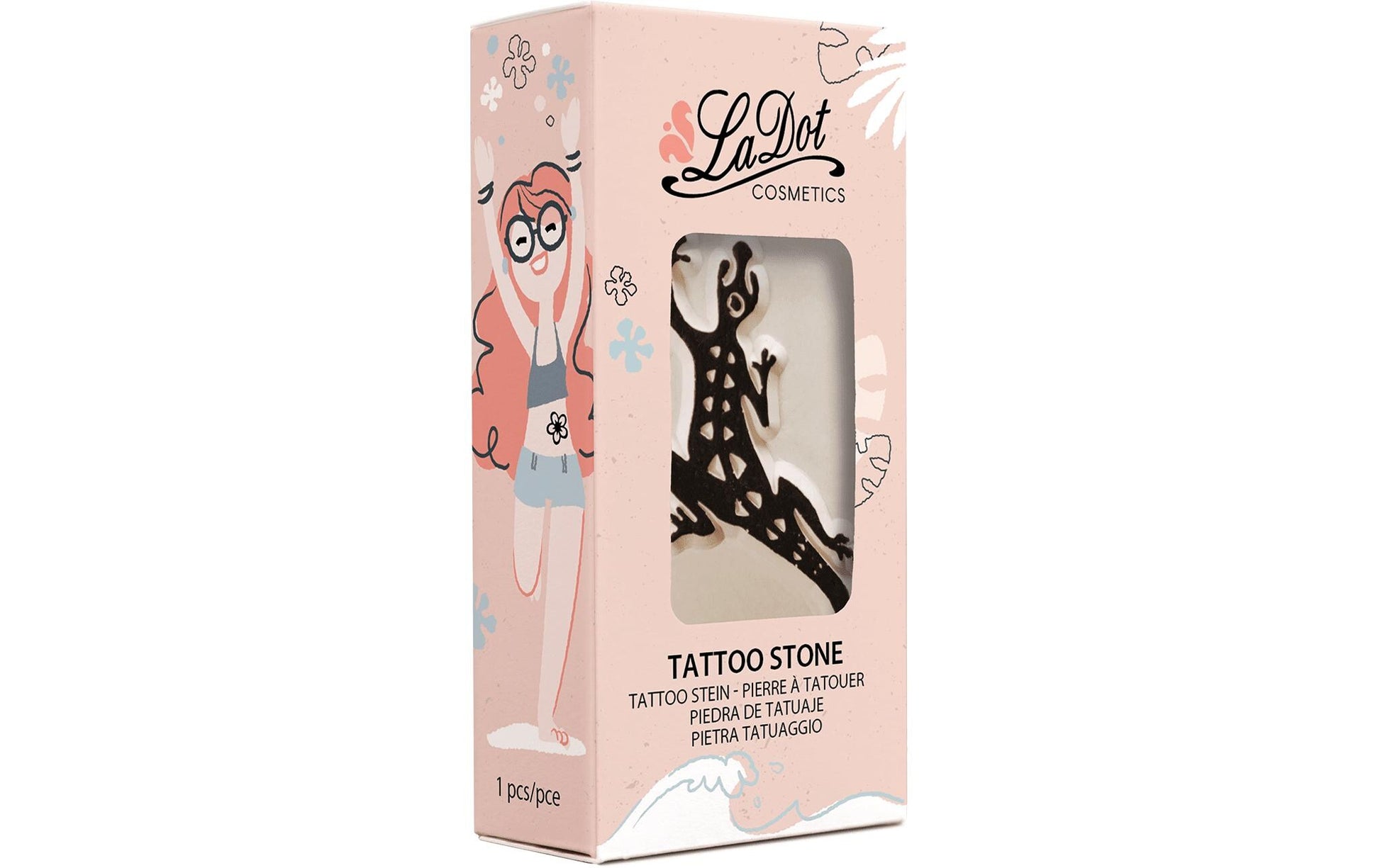 LaDot Tattoostempel M135 – 2,5 × 5 cm, weiss, Stein