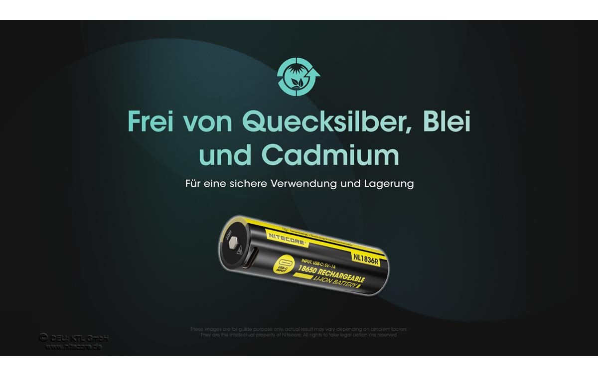 Nitecore 18650 Akku, Li-Ion, 3600 mAh, 3,6 V – 1 Stk.