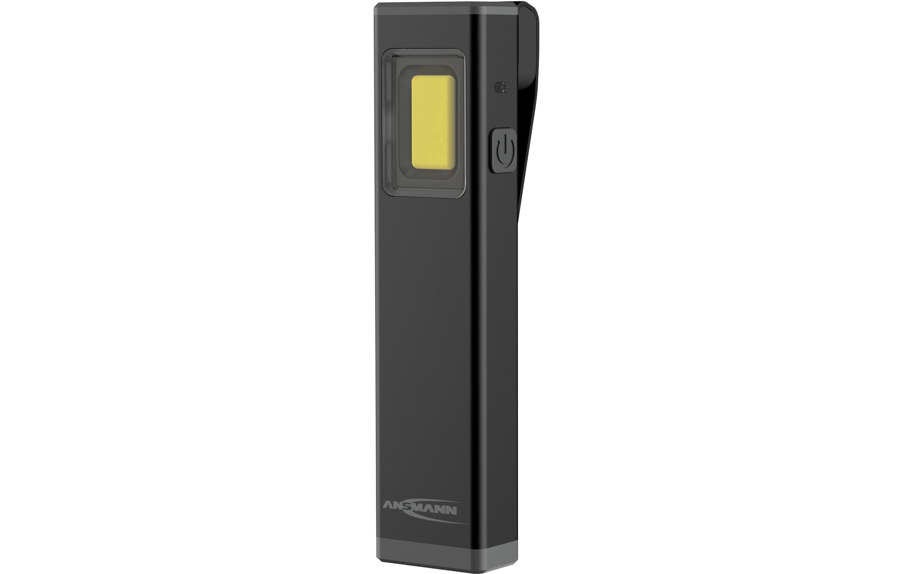 Ansmann Taschenlampe Pocket Light Mini-Booster 450R – 500 lm, 26 m, Akkubetrieb, 1,5–3 h – Schwarz