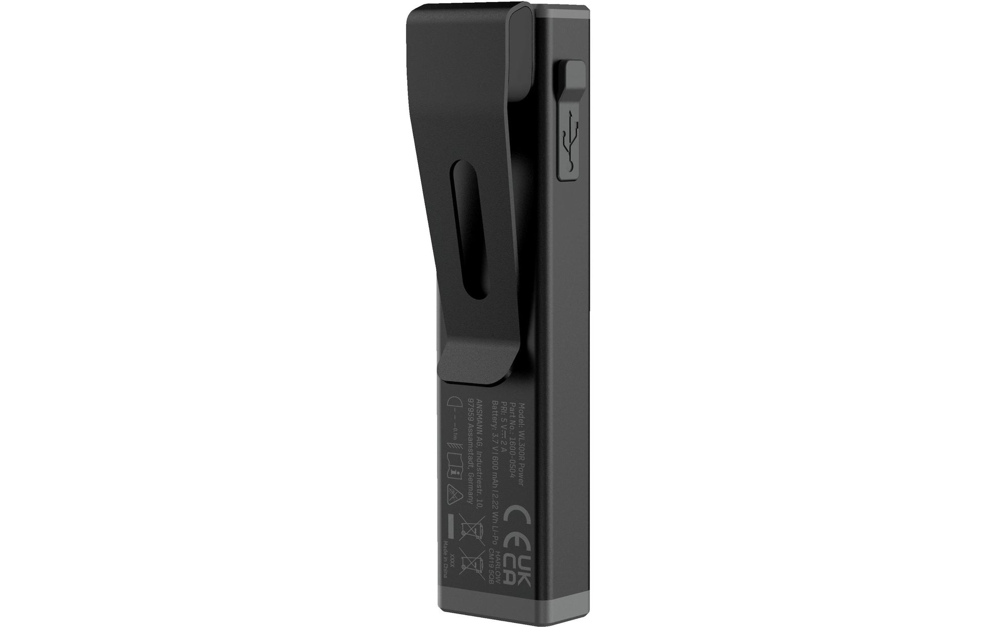 Ansmann Taschenlampe Pocket Light Mini-Booster 450R – 500 lm, 26 m, Akkubetrieb, 1,5–3 h – Schwarz