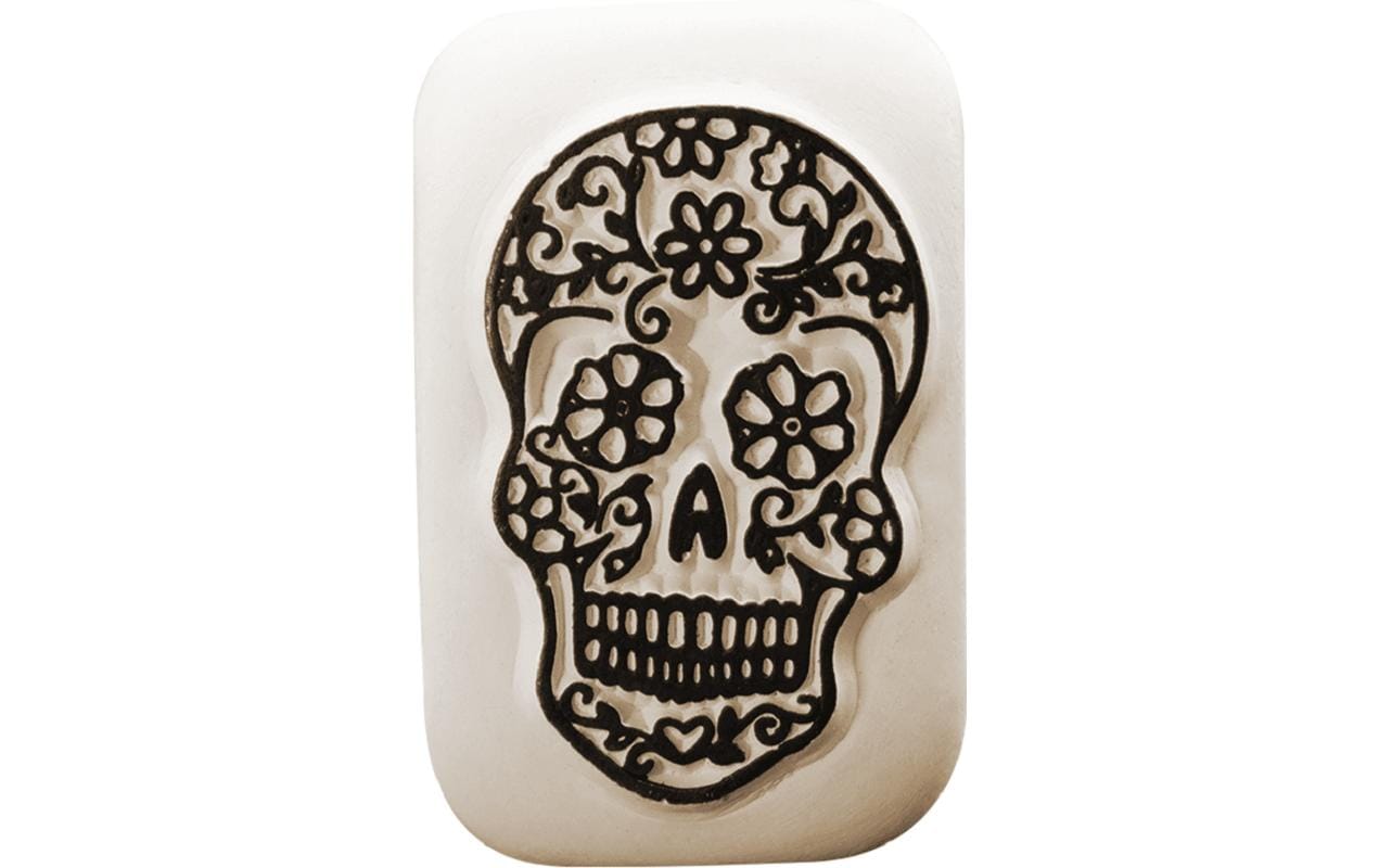 LaDot Tattoostempel M137 Sugar Skull – Medium – 1 Stk – 2,5 × 5 cm – mehrfarbig – Stein