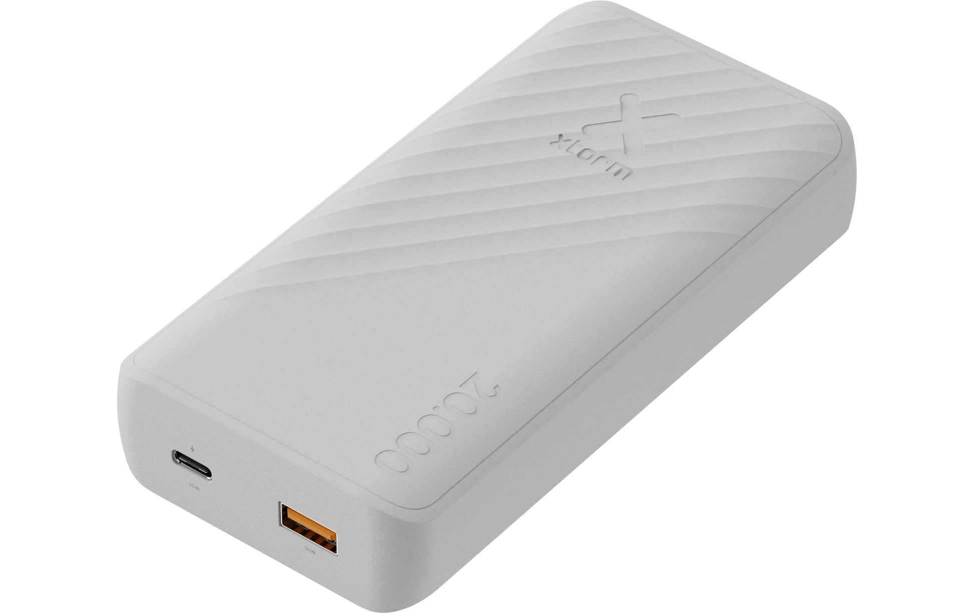 Xtorm Powerbank 20'000 mAh – 15 W PD, 1× USB-C, 1× USB-A, weiss