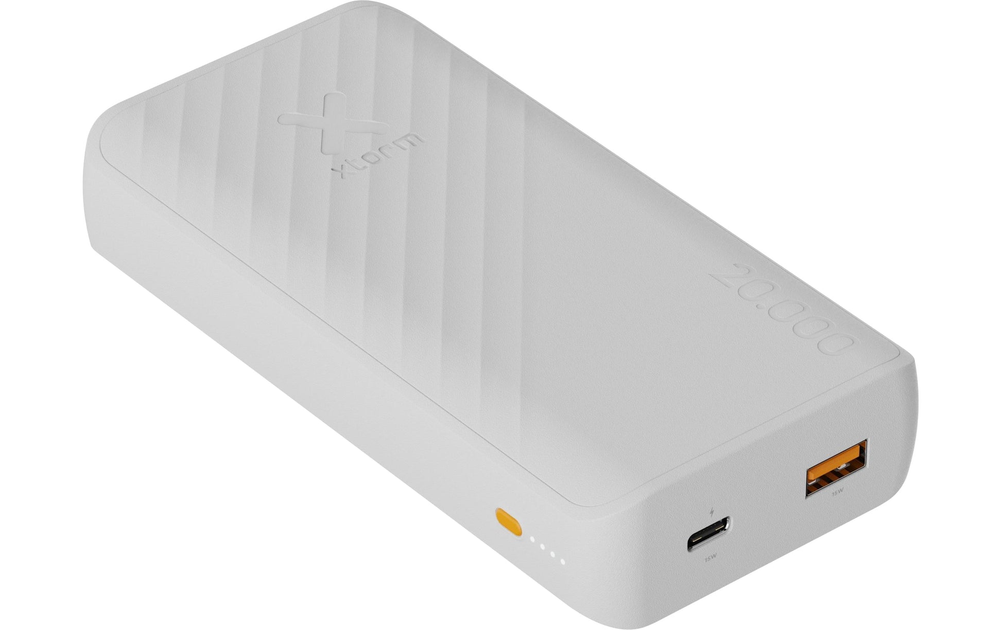 Xtorm Powerbank 20'000 mAh – 15 W PD, 1× USB-C, 1× USB-A, weiss