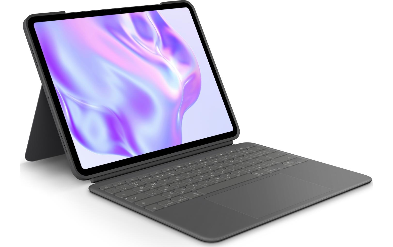 Logitech COMBO TOUCH – Tastatur, CH-Layout (DE-CH), mit Touchpad, Grau – für iPad Pro 13" (M4)