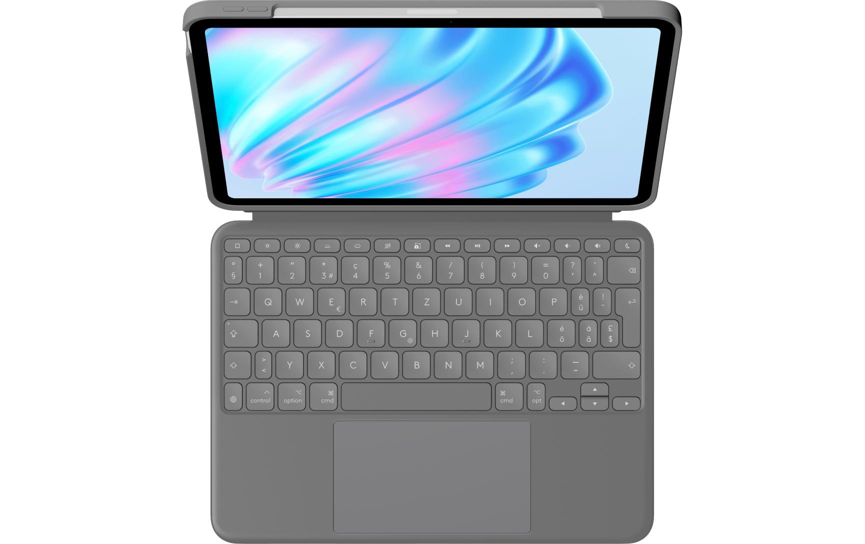 Logitech Combo Touch – Tastatur, CH-Layout (DE-CH), Grau – für iPad Air 11" (M2)