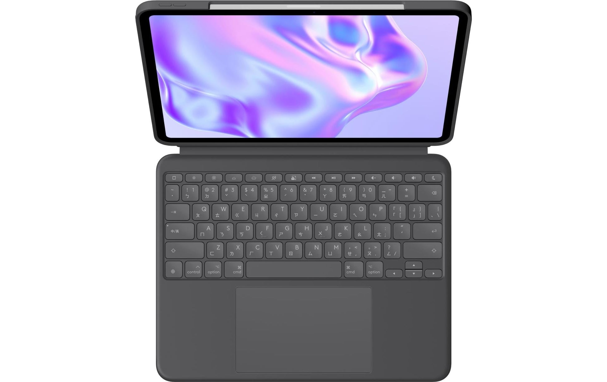 Logitech COMBO TOUCH – Tastatur, CH-Layout (DE-CH), mit Touchpad, Grau – für iPad Pro 13" (M4)