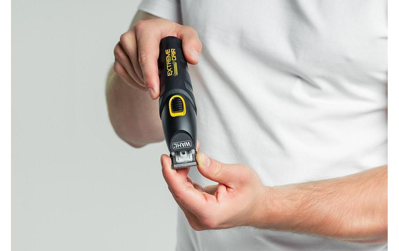 Wahl Multifunktionstrimmer Extreme Grip – 240 min Akkulaufzeit, 10 Kämme – Schwarz, Edelstahlmesser