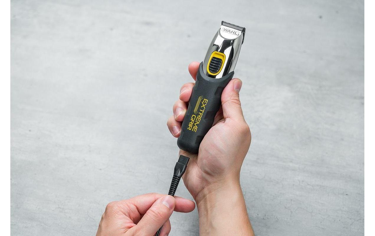 Wahl Barttrimmer – Schnittlänge 0,5–9 mm, Schnittbreite 3 cm, 240 min Akku – Silber