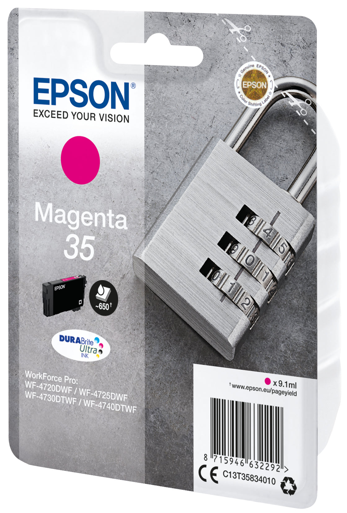Epson Tintenpatrone 35, Magenta, 9,1 ml – für verschiedene Modelle