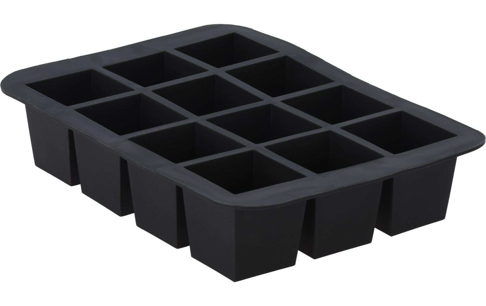 Furber. Furber – Eiswürfelform 14 × 24 × 4 cm, Thermoplastische Elastomere (TPE), Schwarz, 12 Stk.