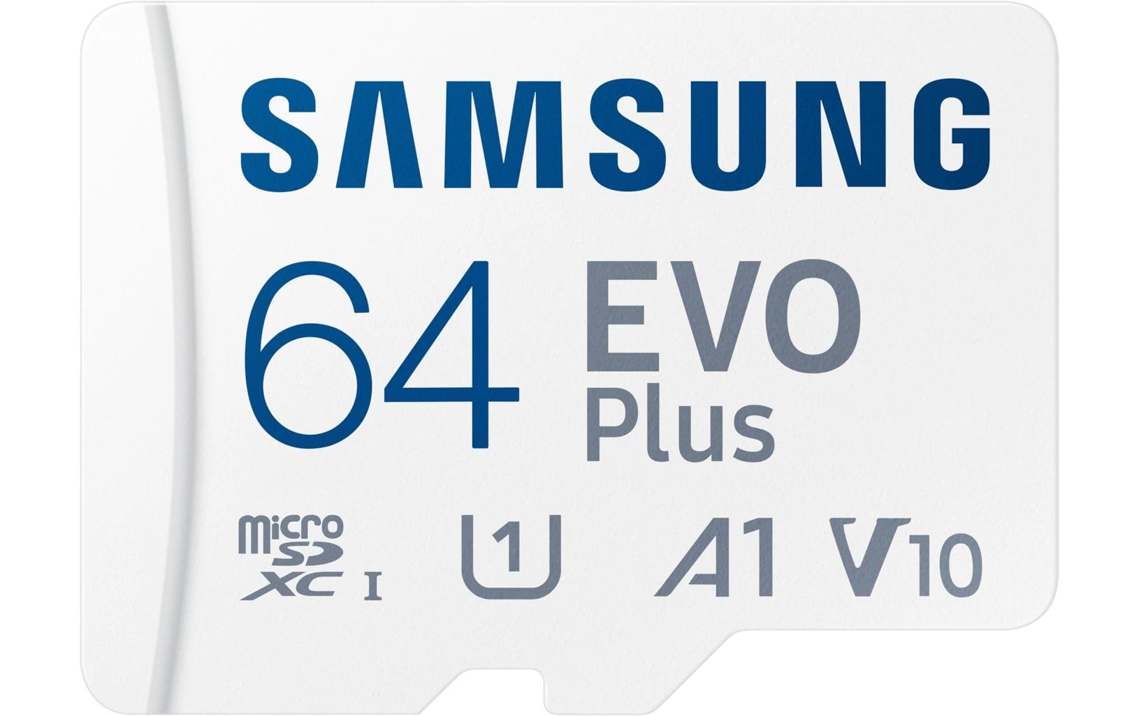 Samsung EVO Plus microSDXC 64 GB – 160 MB/s Lesen, 130 MB/s Schreiben, A1, UHS-I