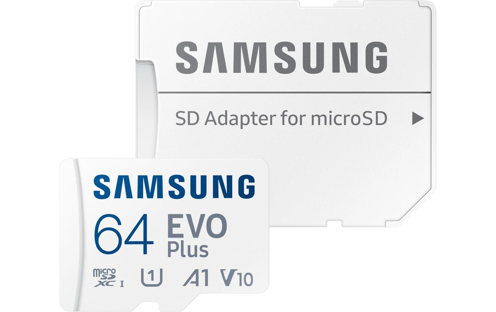 Samsung EVO Plus microSDXC 64 GB – 160 MB/s Lesen, 130 MB/s Schreiben, A1, UHS-I