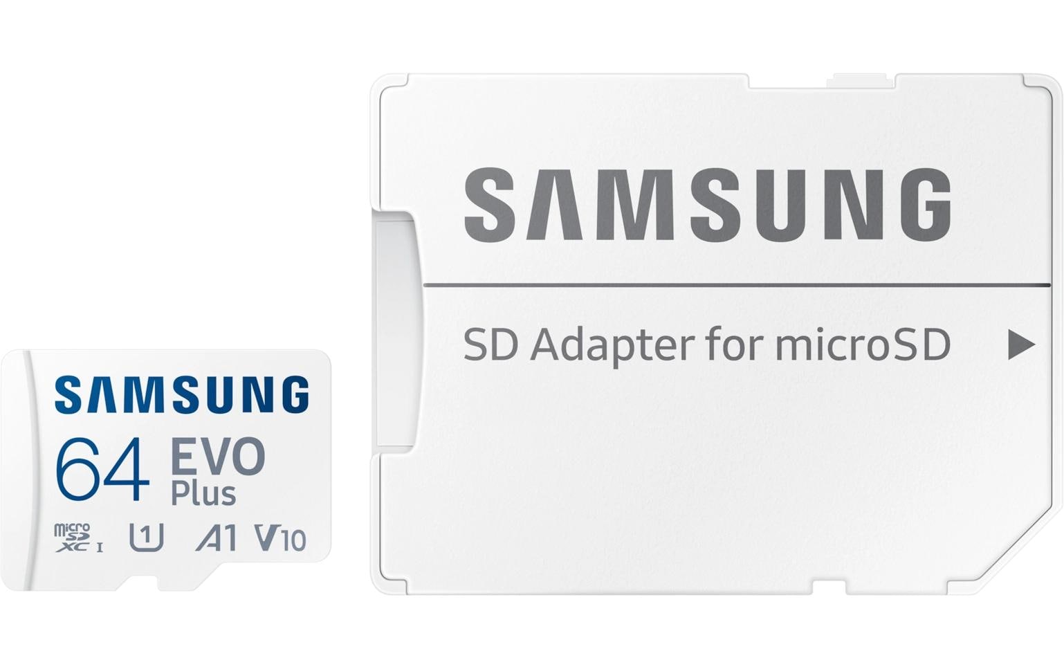 Samsung EVO Plus microSDXC 64 GB – 160 MB/s Lesen, 130 MB/s Schreiben, A1, UHS-I