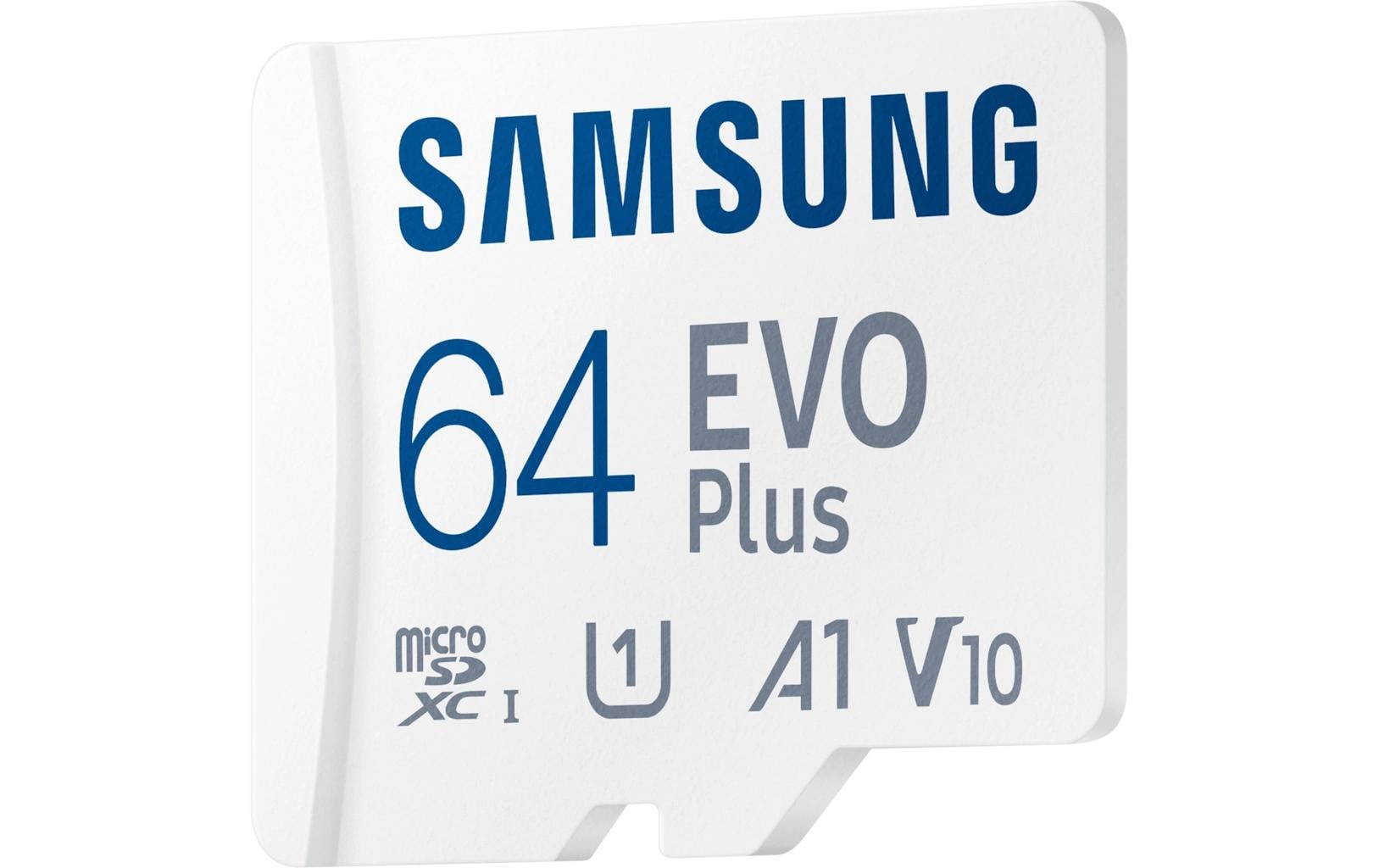 Samsung EVO Plus microSDXC 64 GB – 160 MB/s Lesen, 130 MB/s Schreiben, A1, UHS-I
