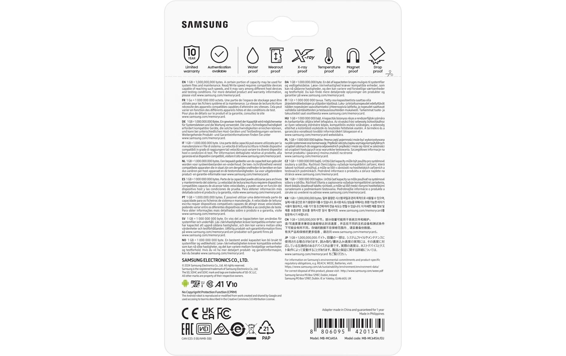 Samsung EVO Plus microSDXC 64 GB – 160 MB/s Lesen, 130 MB/s Schreiben, A1, UHS-I