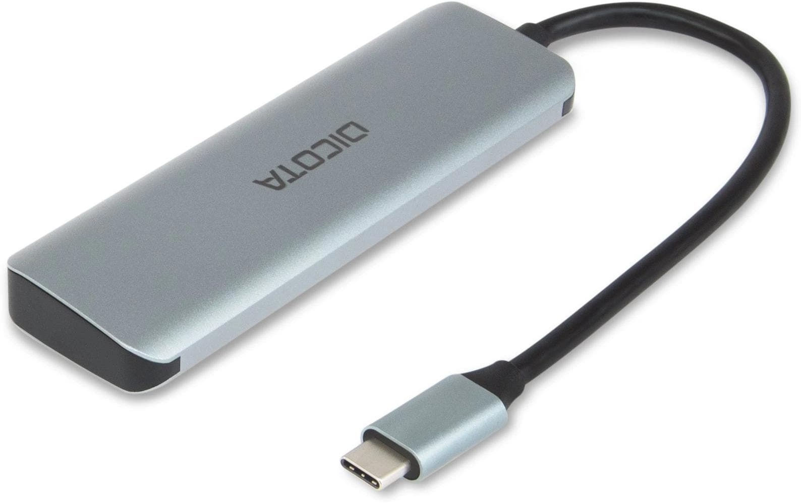 DICOTA D32061 USB-Hub – USB-C, 2× USB-A, 2× USB-C (10 Gbit/s), für Windows/Mac