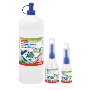 TESA Vielzweckkleber – permanent, transparent, lösungsmittelfrei, 100 g, für Papier, Fotos, Stoff und mehr